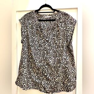 Anthropologie Daniel Rainn Cecelia Pleated Shoulder Blouse, Plus Size